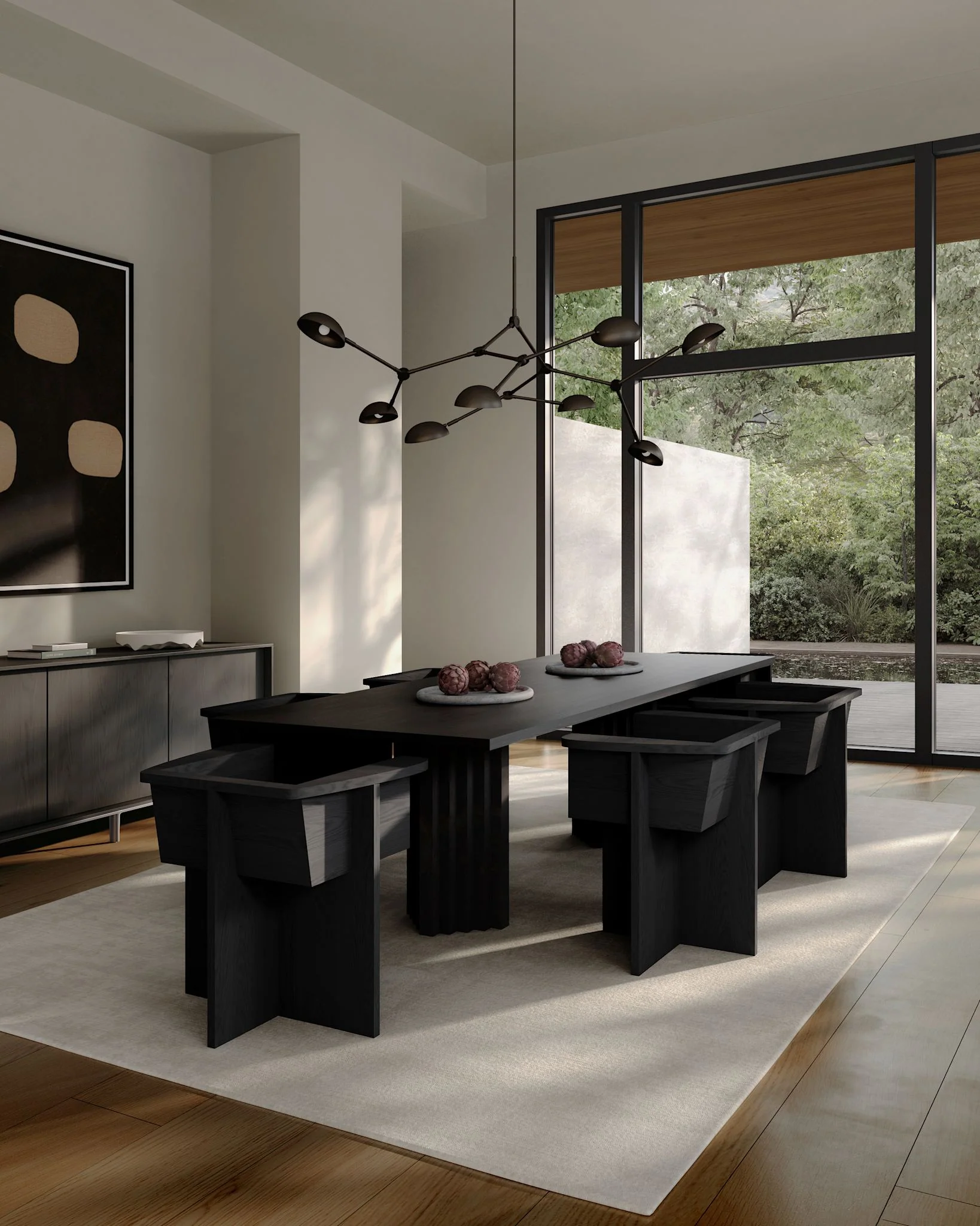 Arc Dining Table, L250 - Coffee Black Oak - Image 3