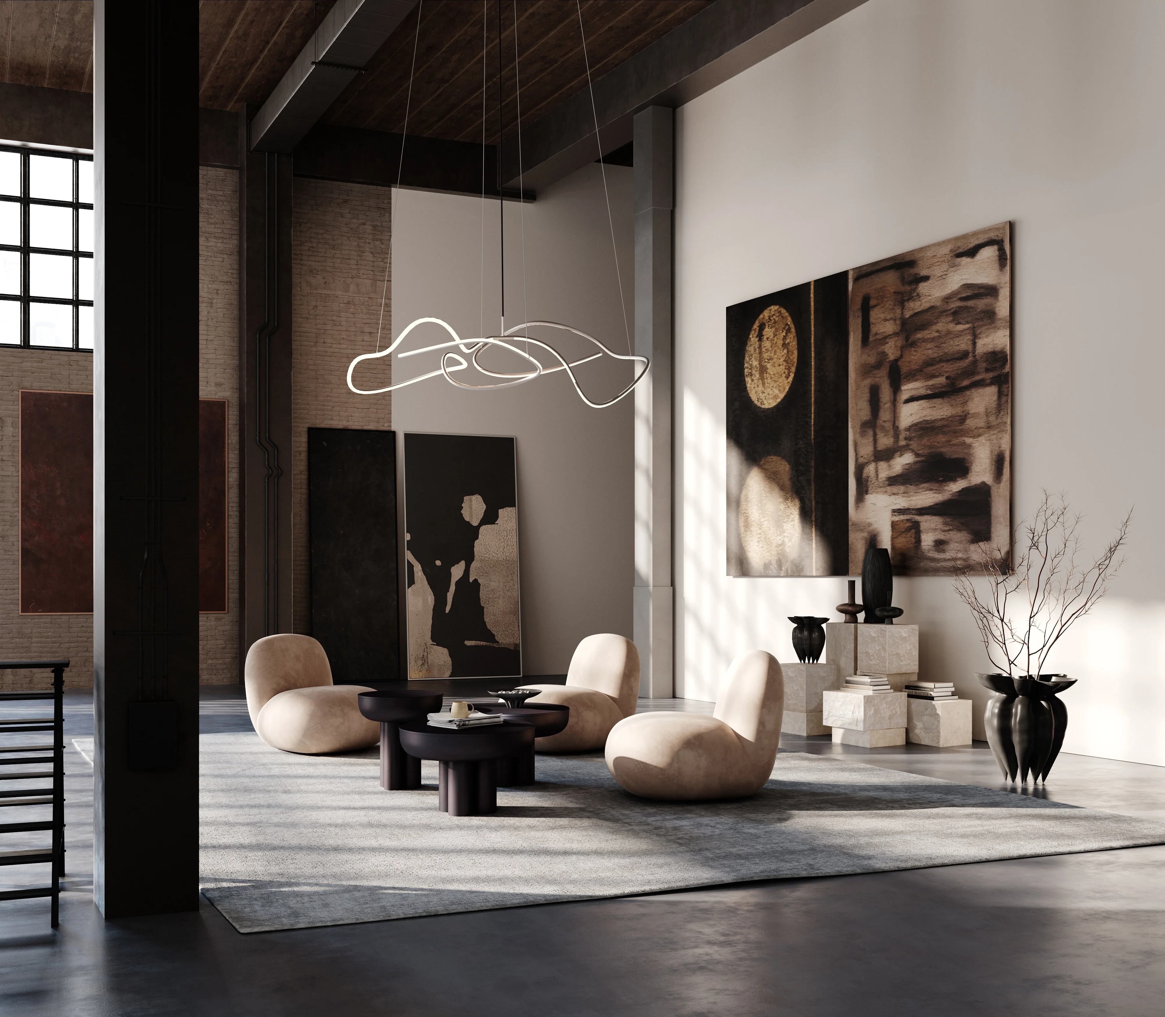 Ghost Chandelier, Big - Chrome - Image 3